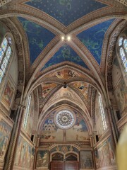 Obraz premium Interior of the Basilica of San Francesco in Assisi, Umbria, Italy