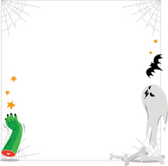 Spooky halloween frame border illustration