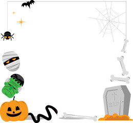 Spooky halloween frame border illustration