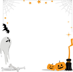 Spooky halloween frame border illustration