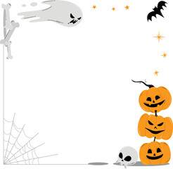 Spooky halloween frame border illustration