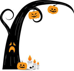 Spooky halloween frame border illustration