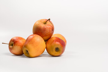 Red apples on a white background. Red apples.