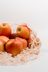 Red apples on a white background. Red apples.