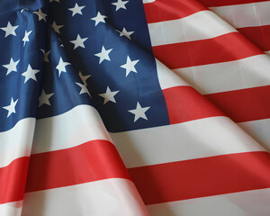 Celebrate American pride with this vibrant, close-up of the US flag, perfect for patriotic holidays, political campaigns, and symbolizing freedom and unity