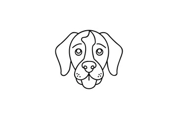 Fototapeta premium Simple line drawing of a beagle s head showcasing its distinctive features