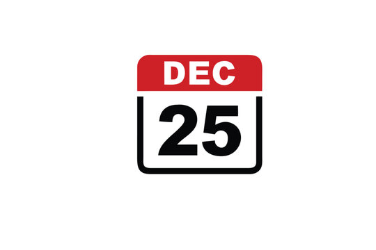 A simple calendar icon displaying the date of december twenty fifth