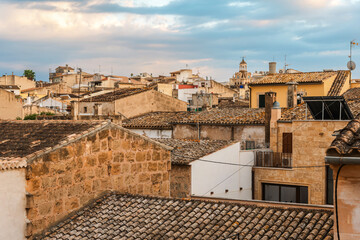 Mallorca, Alcudia, view of the old town from the ramparts