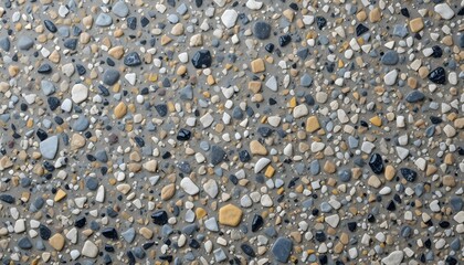 High-Resolution Pebble Stone Terrazzo Floor Texture Background — Natural Aggregate Concrete Surface with White, Gray, and Beige Stones for Architecture and Interior Design
