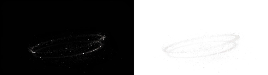 Abstract circular png overlay on contrasting backgrounds, showcasing a delicate texture with a mystical aura, ideal for creative design projects and visual storytelling