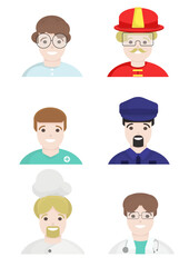Men Professions Vector Set Male Occupations Illustrations