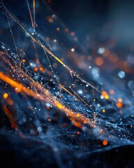 Glowing strands abstract light network