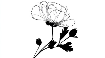 Elegant outline flower design