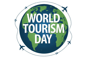 Celebrate World Tourism Day with global travel and iconic airplane routes connecting continents, inspiring adventure and exploration across the planet.