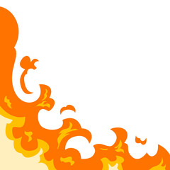 Fire flame border frame with burning corner illustration