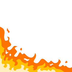 Fire flame border frame with burning corner illustration