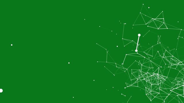 Animation of triangle Plexus on green screen background 4K for technology and network visuals.