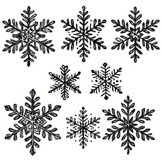 snowflakes on a white background