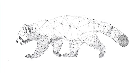 Red panda abstract shape