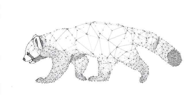 Red panda abstract shape