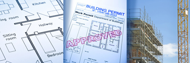 BUILDING WORKFLOW: BUILDING DESIGN, PROJECT APPROVAL WITH APPROVED PERMIT, AND MODERN CONSTRUCTION...