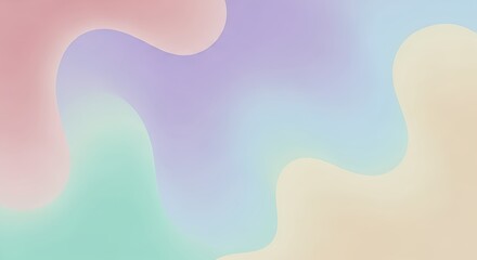 Soft, flowing organic blob shapes in a pastel abstract background with a gentle, dreamy aesthetic