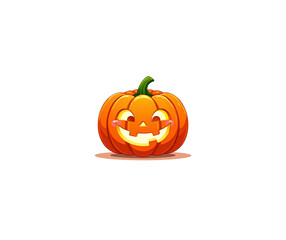 Set of cute Jack-o'-lantern vector icons with funny expressions