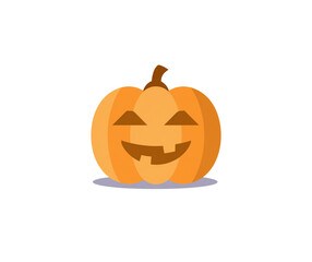 Obraz premium Set of cute Jack-o'-lantern vector icons with funny expressions