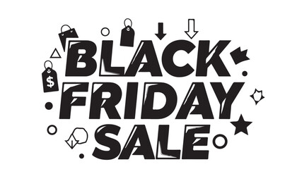 Obraz premium Black friday sale announcement with festive icons