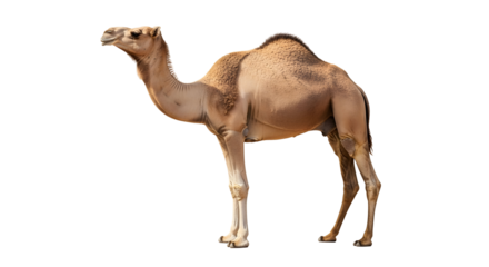 Majestic camel standing tall, bringing exotic desert vibes to your project with its regal presence and warm tones for travel or cultural themes