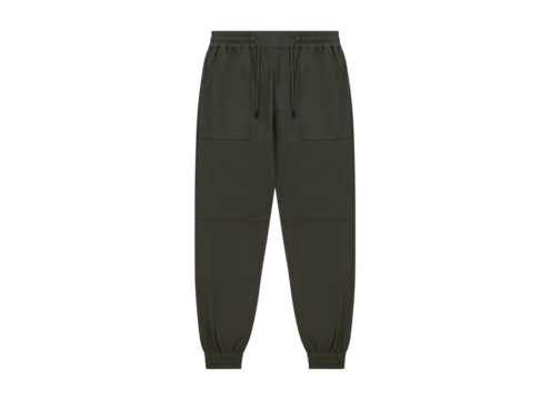 Mens olive green cargo pants isolated on transparent background for casual wear