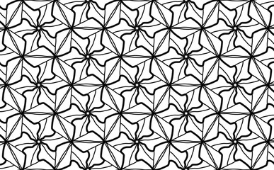 Fototapeta premium Seamless abstract pattern. black and white linear illustration for coloring. Vector coloring book for adult.