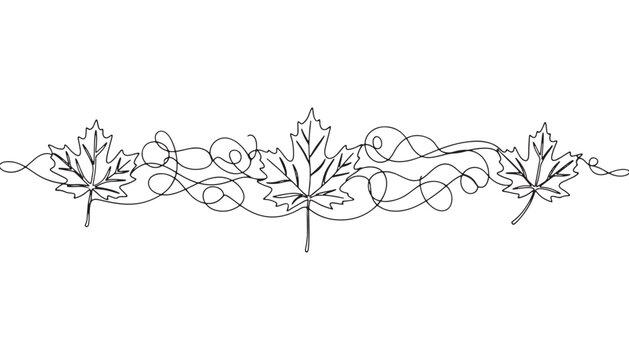 Elegant autumn leaf flourish decorative border design