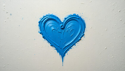 Ocean Heart – Blue Paint Heart on Textured Canvas