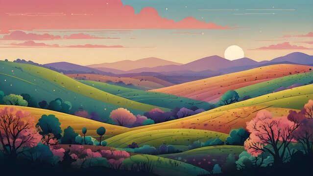 sunset in the mountains