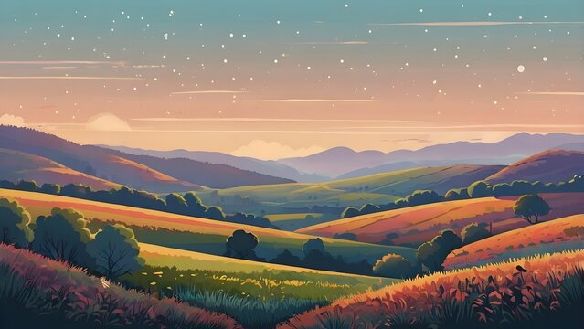 sunset over the mountains