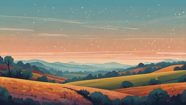 sunset in the mountains