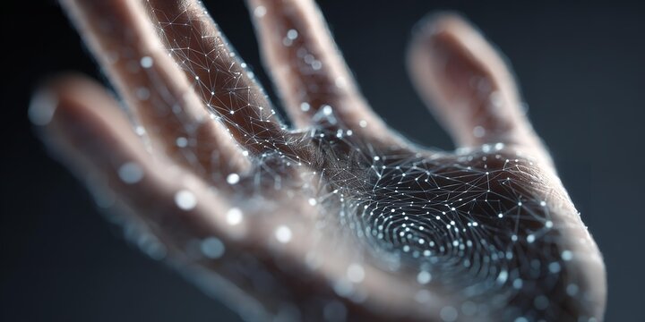 A neural network of a web on the human hand