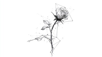 Geometric rose illustration