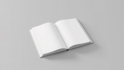 blank book isolated on grey background ready to replace with your design, minimal mockup scene with soft light and clean surface for presentation and branding concept of publishing