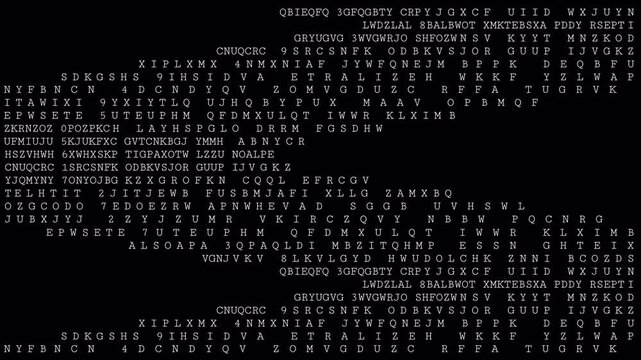 Animation of random letters simulating a matrix