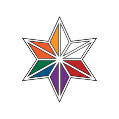 Colorful geometric star logo design vector illustration