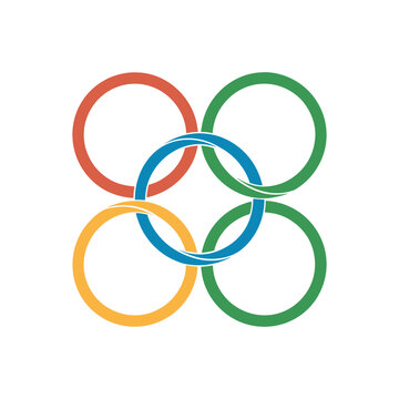 Five Interlocking Rings Logo Vector Connection Abstract Corporate Symbol