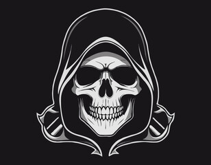 abstract reaper skull illustration t-shirt design, merchandise, stikers, totebag,