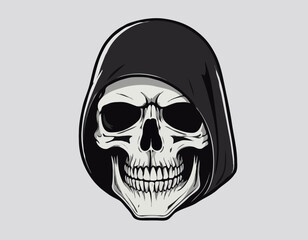 abstract reaper skull illustration t-shirt design, merchandise, stikers, totebag,