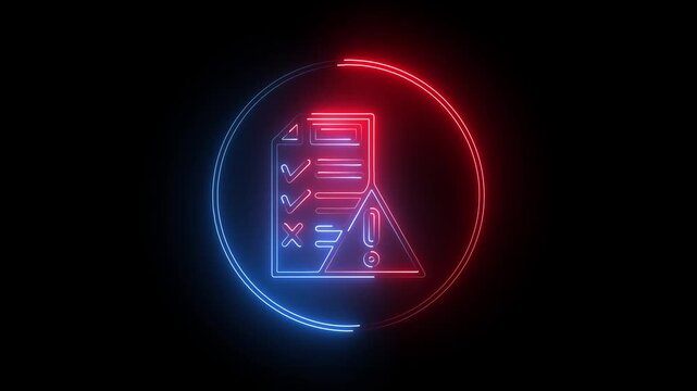 Neon typically symbolizes a problem detected in a checklist color saber animation with black background