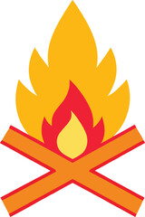 Campfire vector graphic illustration icon