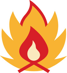 Campfire vector graphic illustration icon