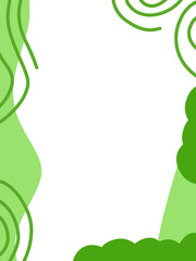 green floral vector abstract frame empty space center for background, design, poster Or card.