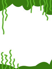 green leaves vector abstract frame empty space center for background, design, poster Or card.